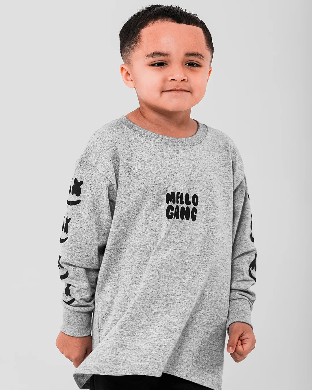 Faces L/S Shirt (Youth) — Athletic Heather - Image 3