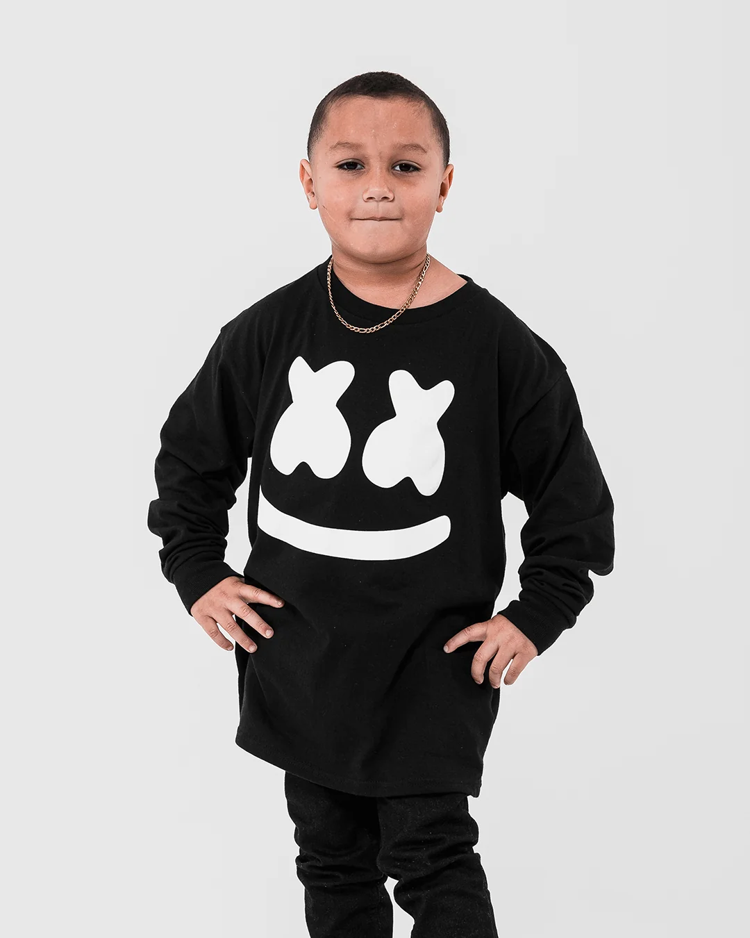 Smile L/S Shirt (Youth) — Black - Image 3